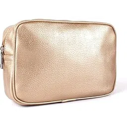 cimoni CIMOMI® Travel Cosmetic Makeup Pouch Bag Travel Organizer Bag Portable Pouches for Women Open Flat Toiletry Bag Make Up Organizer with Divider and Handle Golden-picture-56