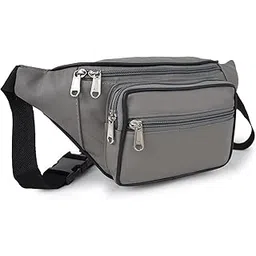 cimoni CIMONI® Premium Genuine Leather Waist Bag Travel Handy Hiking Zip Pouch Sport Bag Waist Bag | Fanny Pack | Chest Bag | Waist Pouch with Adjustable Strap for Men/Women Grey-picture-20