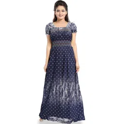 CINCO Women Abstract Printed Maxi Nightdress-picture-26