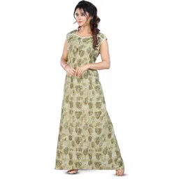 CINCO Women Ethnic Motifs Printed Maxi Nightdress image 4