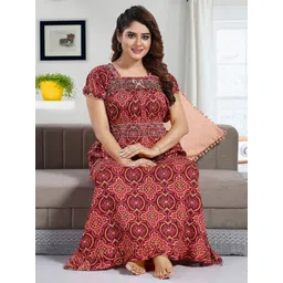 CINCO Women Floral Printed Maxi Nightdress-picture-17