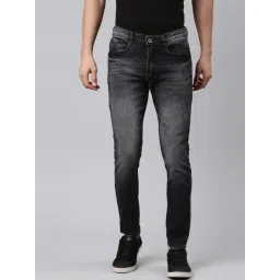 CINOCCI Black Cotton Slim Fit Jeans-picture-16