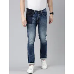 CINOCCI Blue Cotton Slim Fit Jeans-picture-42