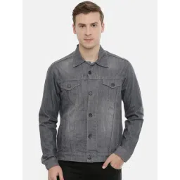 Cinocci Grey Slim Fit Denim Jacket-picture-29