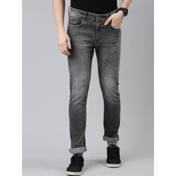 CINOCCI Men Slim Fit Heavy Fade Low Distress Stretchable Jeans-picture-26