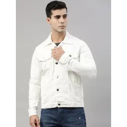 CINOCCI White Cotton Slim Fit Denim Jacket-picture-48