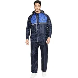 citizen Reversible Raincoat For Men With Inbuilt Hood, Waterproof Pant & Carry Pouch | Dual Color Sports Style | 190T Polyester With Pvc | Durable & Lightweight Standard Length Rainsuit-picture-31