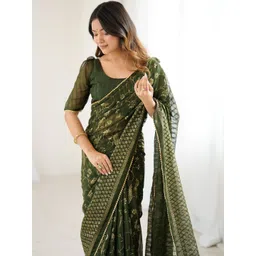 Civamee Ethnic Motifs Embroidered Embellished Saree-picture-37