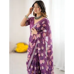 Civamee Ethnic Motifs Printed Saree With Blouse Piece-picture-40