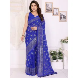 Civamee Ethnic Motifs Zari Poly Georgette Saree-picture-15