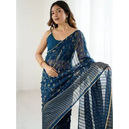 Civamee Floral Poly Georgette Saree-picture-24