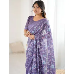 Civamee Floral Printed Satin Saree-picture-14