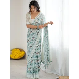 Civamee Floral Satin Saree image 4