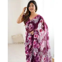 Civamee Saraswati32 Floral Printed Mirror Work Saree-picture-29