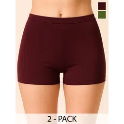 CKARFE Pack Of 2 Mid-Rise Boy Shorts Briefs-picture-26