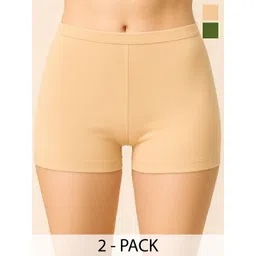 CKARFE Women Pack Of 2 Mid Rise Combed Cotton Briefs CF SBT-33 D Green,Skin XS-2-picture-20