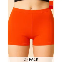 CKARFE Women Pack Of 2 Mid Rise Combed Cotton Briefs CF SBT-33 D Orange,Red XS-2-picture-30