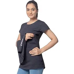 ckl Women's Cotton Nightwear Maternity Feeding Nursing Top | Baby Feeding Tops-picture-41