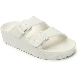 cl sport Carlton London women's Solid Double Buckle Comfortable Lightweight Platform Slides-picture-10