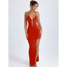 CLAFOUTIS Crepe A-Line Maxi Dress-picture-14