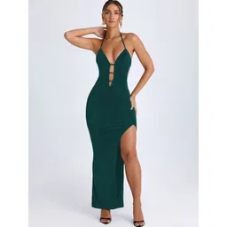 CLAFOUTIS Crepe A-Line Maxi Dress-picture-38