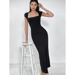 CLAFOUTIS Crepe Bodycon Maxi Dress-picture-20