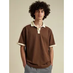 CLAFOUTIS Men Solid Polo Collar Cotton Relaxed Fit T-shirt-picture-22