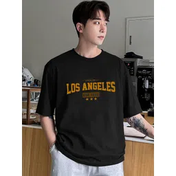 CLAFOUTIS Men Typography Printed Drop-Shoulder Sleeves Applique T-shirt-picture-27