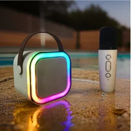 Clairbell G10_K12Wireless karaoke mic speaker with Bluetooth compatibility and RGB lights 10 W Bluetooth Laptop/Desktop Speaker-picture-10