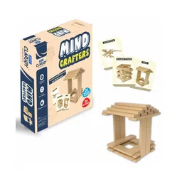 Clapjoy Mind Crafters - Wooden Block Construction Puzzle Game | STEM Learning Toy with 24 Wooden Planks and 20 Design Challenges-picture-31