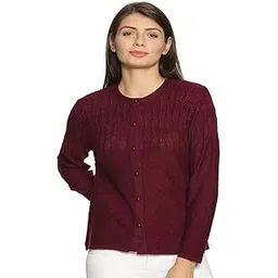 clapton Winter Wear Acrylic Blend Round Neck Full Sleeve Button Self Design/Solid Short Cardigans -5009GROUP-picture-15