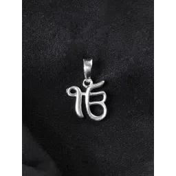 Clara 925 Silver Platinum Plated Ek Onkar Religious Pendant Without Chain Gift for Men-picture-23