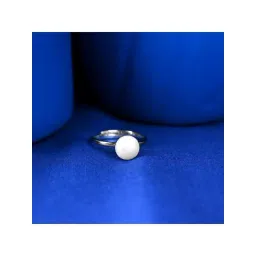 Clara 925 Silver Platinum Plated Mazzi Real Pearl Adjustable Finger Ring for Women-picture-40