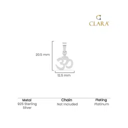 Clara 925 Silver Platinum Plated Religious OM Pendant Without Chain Gift for Men image 5