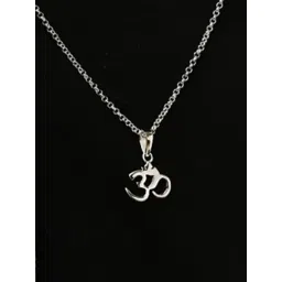 Clara 925 Silver Platinum Plated Religious OM Pendant Without Chain Gift for Men image 4
