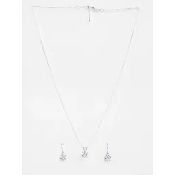 Clara 925 Silver Platinum Plated Swiss Zirconia Carla Solitaire Pendant Earrings Chain Necklace Jewellery Set for Women & Girls-picture-40