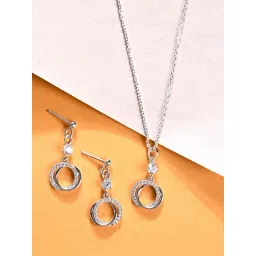 Clara 925 Silver Platinum Plated Swiss Zirconia Circle of Joy Jewellery Set Gift for Women-picture-39