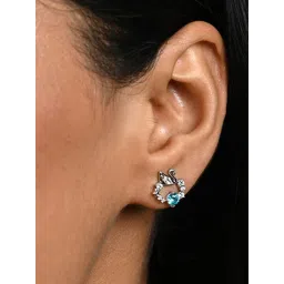 Clara 925 Silver Platinum Plated Swiss Zirconia Iconic Swan Stud Earrings Gift for Women image 4