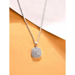 Clara 925 Silver Platinum Plated Swiss Zirconia Queen of Diamonds Pendant Chain Necklace for Women-picture-18