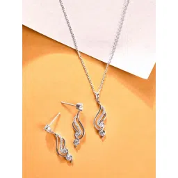 Clara 925 Silver Platinum Plated Swiss Zirconia Swirl Jewellery Set Modern Gift for Women-picture-16