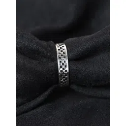 Clara 925 Silver Size Adjustable Oxidised Chess Ring for Men-picture-19