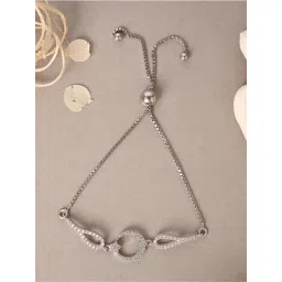 Clara 92.5 Sterling Silver Adjustable Anti Tarnish Swiss Zirconia Stylish Bracelet for Women-picture-27