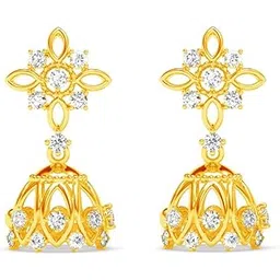 clara 925 Sterling Silver Ahalya Jhumki Earrings | Gold Plated, Swiss Zirconia |Gift for Women and Girls-picture-17