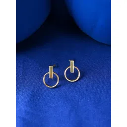 Clara 925 Sterling Silver Gold Plated Lyla Geometric Earrings for Women-picture-22