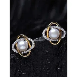 Clara 92.5 Sterling Silver Gold-Plated Swiss Zirconia Knot Earrings-picture-34