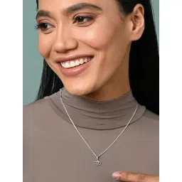 Clara 925 Sterling Silver Platinum Plated Religious OM Pendant Necklace with Chain Gift for Women-picture-13