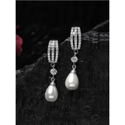 Clara 92.5 Sterling Silver Rhodium-Plated Swiss Zirconia Queen Earrings-picture-37