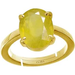 clara Certified 3.25 to 10.25 ratti or 3 to 9.5 carat Original Yellow Sapphire Pukhraj Gemstone Panchdhatu adjustable Ring for Men & Women-picture-19