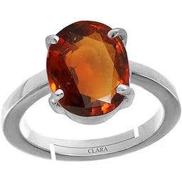 clara Gomed Hessonite 6.5cts or 7.25ratti Stone Silver Adjustable Ring for Women-picture-24