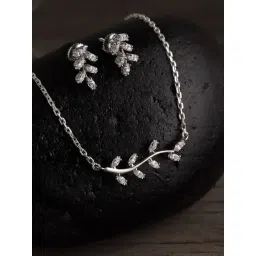 Clara Leaf 92.5 Sterling Silver Pendant Set-picture-11